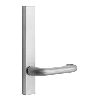 MILES NELSON COMMERCIAL 90 LEVER ON NARROW LONG PLATE - EXTERNAL / LEVER / PLAIN SATIN CHROME ON BRASS AND MATT BLACK
