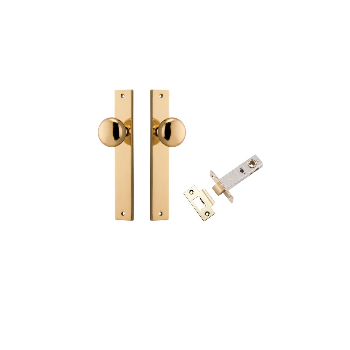 Iver Cambridge Door Knob Rose Round Concealed Fix Pair Passage Kit, Privacy Kit , Entrance Kit with High Security Lock -Polished Brass