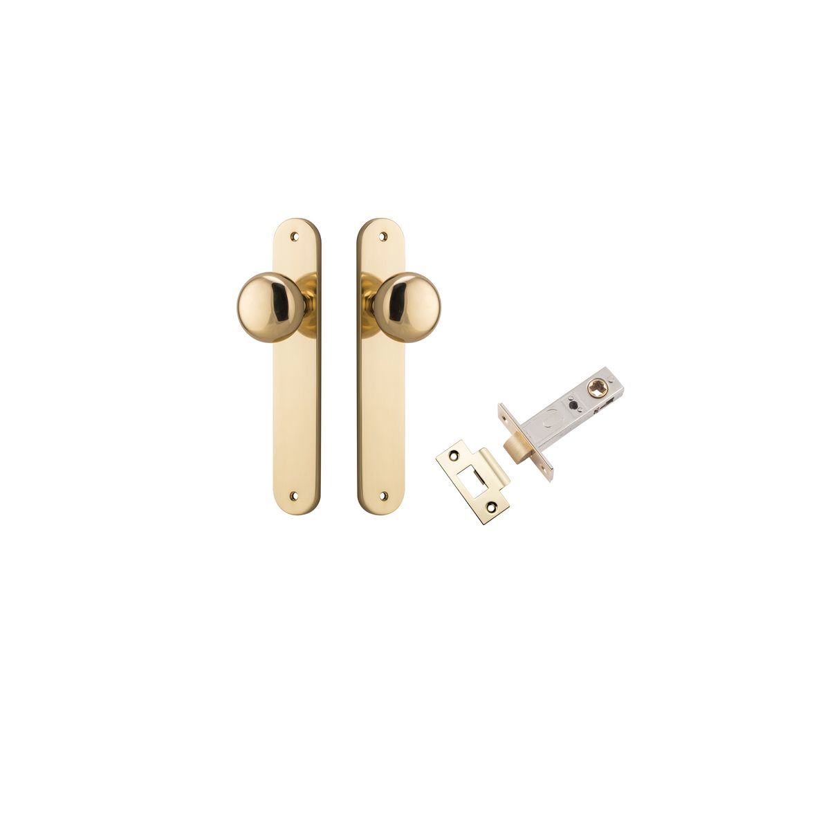 Iver Cambridge Door Knob Rose Round Concealed Fix Pair Passage Kit, Privacy Kit , Entrance Kit with High Security Lock -Polished Brass