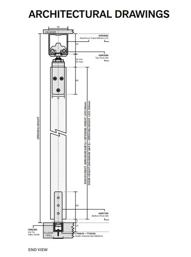 Cowdroy All Weather Folding Door Track System 90kg for Internal doors and components 90kg
