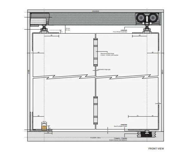 Cowdroy All Weather Folding Door Track System 90kg for Internal doors and components 90kg
