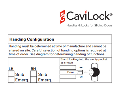 Cavity Slider For Doors Cavilock CL400 Privacy with Indicator Left Handle Snib Right Handle Emergency 40-46mm -Satin Chrome ,Satin Nickel & Bright Chrome