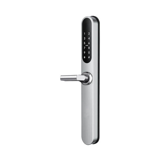 MILES NELSON ENTRANCE DOOR D-LOCK DIGITAL BRUSHED STAINLESS AND MATT BLACK  WITH 35MM BACKSET / SLIDING DOOR MORTICE LOCK
