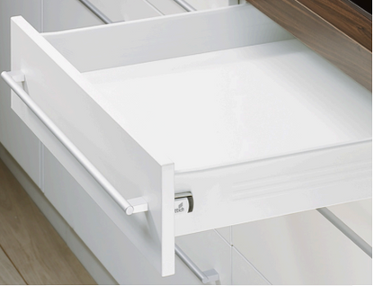 Hettich Germany MultiTech Drawer Set, System, Height 86mm- White With 2 Front Connectors / Nominal Length 250mm , 350mm ,400mm ,450mm ,500mm & 550mm