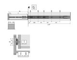 Hettich Germany Soft Close ( Silent System ) Ball Bearing Runner, Mounted on side, Dimensions ( Height 46mm x 12.7mm Width ) Length - Available in 6 sizes : 300mm ,400mm ,450mm ,550mm ,600mm ,650mm - 35 kg