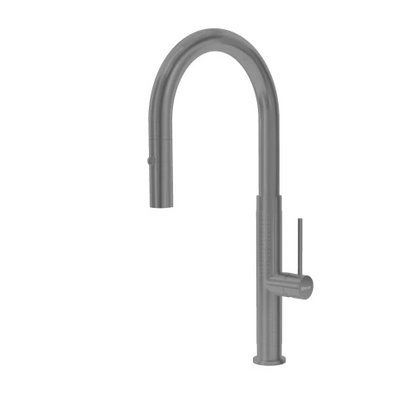 MERCER  PRAGUE GOOSENECK PULLOUT  SPRAY MIXER 5 COLOURS - STAINLESS STEEL, GUN METAL, BLACK. COPPER, BRASS.