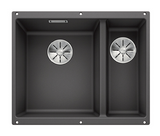 Blanco Germany Subline 340/160 -U Double Bowl Sink,( Width 340 & 160mm x Depth 190 & 130mm )  Blanco Silgranit Range- Available in 4 Colours :  Anthracite ,Rock Grey ,White ,Alu-Metallic