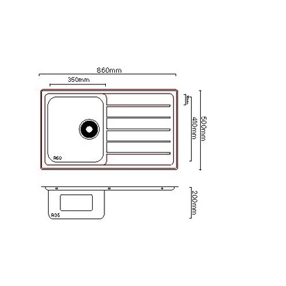 MERCER UBD35.41 URBAN SINGLE BOWL WITH DRAINER