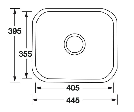 Blanco Germany Undermount Sink, Single Bowl  ( Length 445mm x Width 395mm ) Stainless steel finish