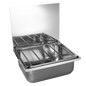 MERCER X1 CLEANER SINK BUCKET WITH GRID -1.6MM LEFT/RIGHT BACK UPSTAND 40MM WASTE WITH AND WITHOUT OVERFLOW 304