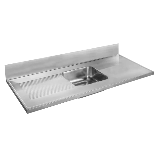 MERCER C3-600 CLASSICLINE SINK BENCH  90MM WASTE  WITH OVERFLOW  PRESSED DRAINER LEFT/RIGHT