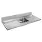 MERCER C3-600 CLASSICLINE SINK BENCH  90MM WASTE  WITH OVERFLOW  PRESSED DRAINER LEFT/RIGHT