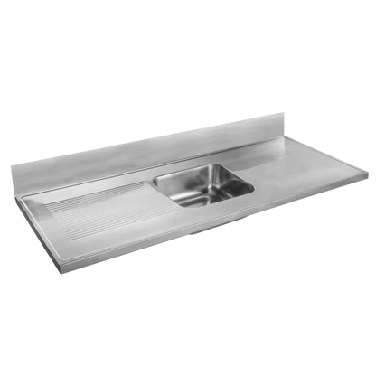 MERCER C4-600 CLASSICLINE SINK BENCH BOX UPSTAND  90MM WASTE  WITH OVERFLOW DRAINER LEFT 304