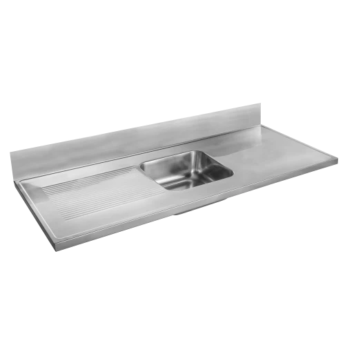 MERCER C4-600-DL-BU  CLASSICLINE SINK BENCH BOX UPSTAND  90MM WASTE  WITH OVERFLOW DRAINER LEFT 304