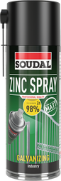 SOUDAL ZINC SPRAY 98% ACRYL MATT 400ML -  PRICED PER UNIT - MINIMUM ORDER QUANTITY 12 UNITS