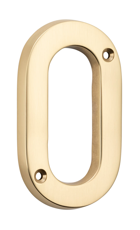 Numeral 0 Polished Brass H100mm