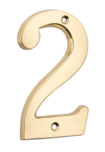 Numeral 2 Polished Brass H100mm