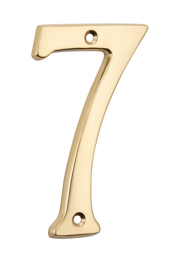 Numeral 7 Polished Brass H100mm