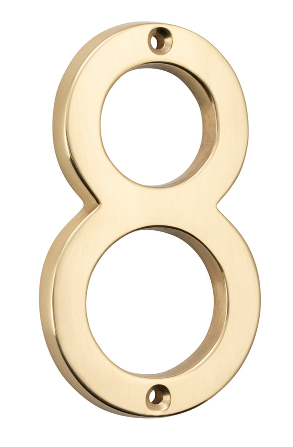 Numeral 8 Polished Brass H100mm