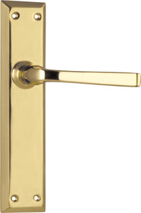 Door Lever Menton Latch Pair Polished Brass H225xW50xP75mm
