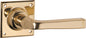 Door Lever Menton Square Rose Pair Polished Brass H60xW60xP70mm