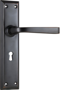 Door Lever Menton Lock Pair Antique Copper H225xW50xP75mm