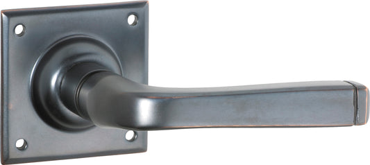 Door Lever Menton Square Rose Pair Antique Copper H60xW60xP70mm