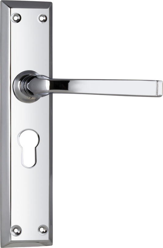 Door Lever Menton Euro Pair Chrome Plated H225xW50xP75mm