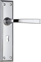 Door Lever Menton Lock Pair Chrome Plated H225xW50xP75mm