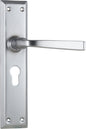 Door Lever Menton Euro Pair Satin Chrome H225xW50xP75mm
