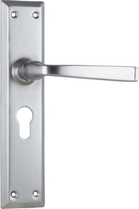 Door Lever Menton Euro Pair Satin Chrome H225xW50xP75mm