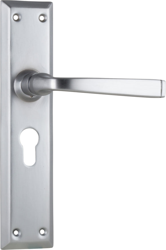 Door Lever Menton Euro Pair Satin Chrome H225xW50xP75mm