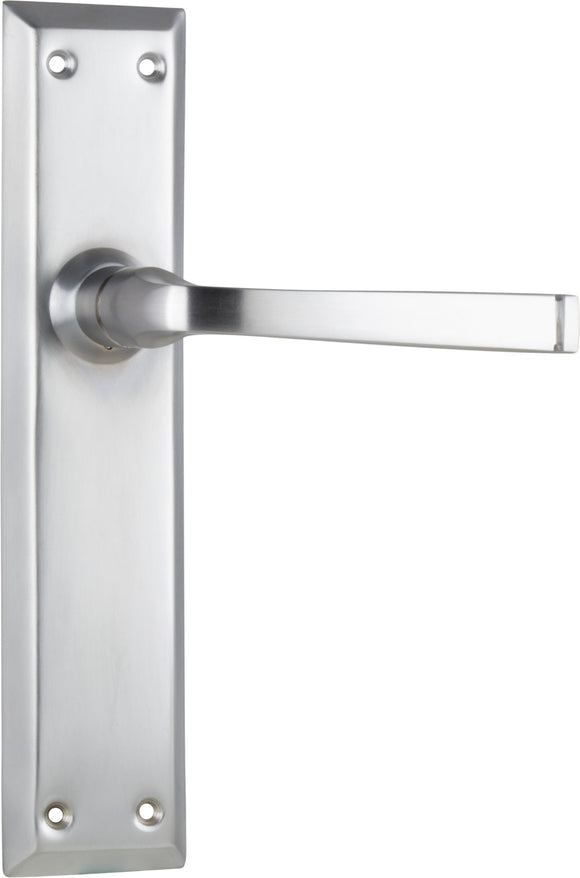 Door Lever Menton Latch Pair Satin Chrome H225xW50xP75mm