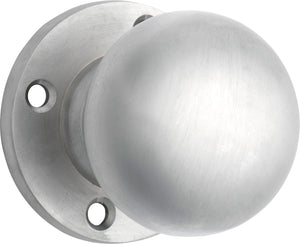 Door Knob Retro Fit Round Rose Pair Satin Chrome D54xP59mm BP60mm