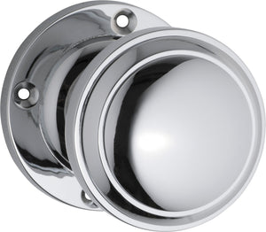 Door Knob Milton Round Rose Pair Chrome Plated D54xP65mm BP57mm