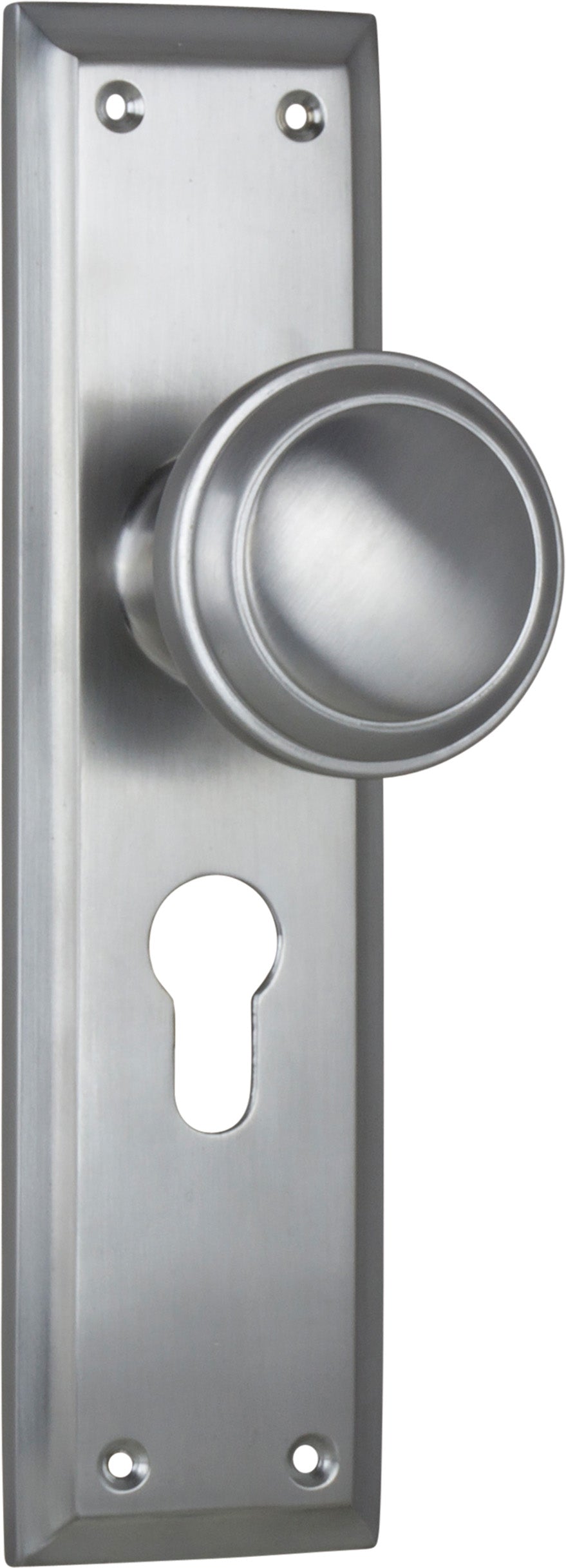 Door Knob Milton Euro Pair Satin Chrome H200xW50xP73mm