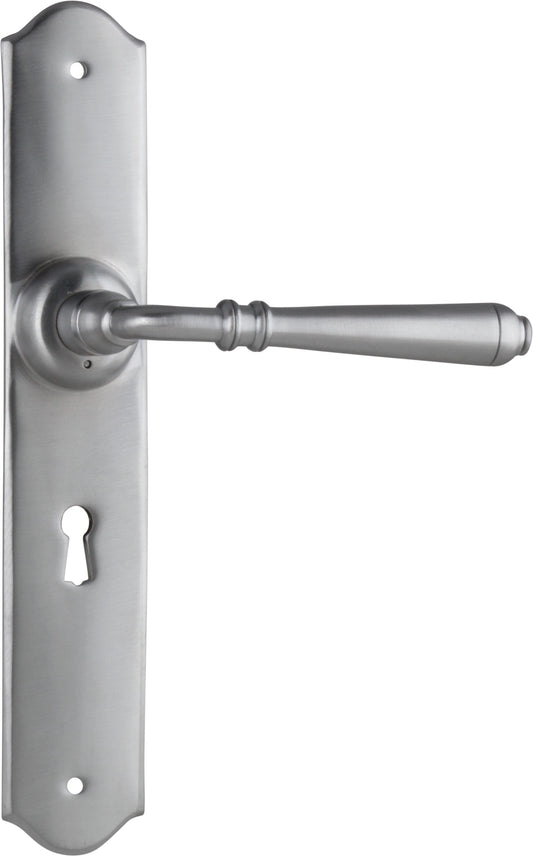 Door Lever Reims Lock Pair Satin Chrome H240xW40xP70mm