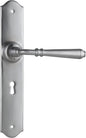 Door Lever Reims Lock Pair Satin Chrome H240xW40xP70mm