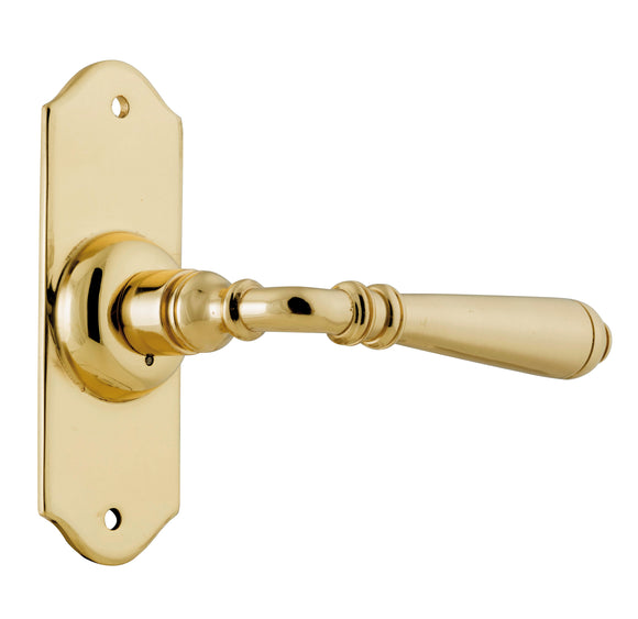 Door Lever Reims Latch Pair Polished Brass H110xW40xP70mm