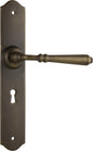 Door Lever Reims Lock Pair Antique Brass H240xW40xP70mm