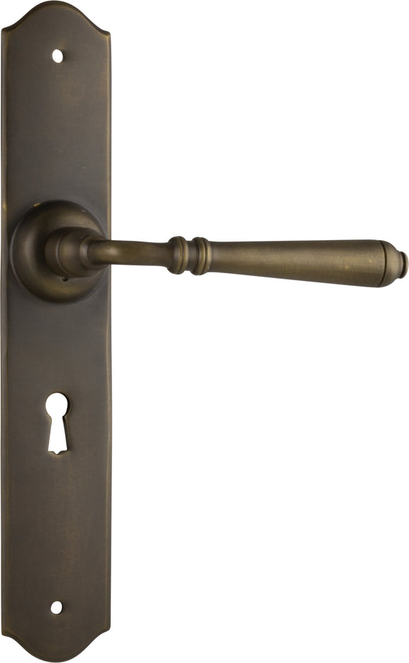 Door Lever Reims Lock Pair Antique Brass H240xW40xP70mm