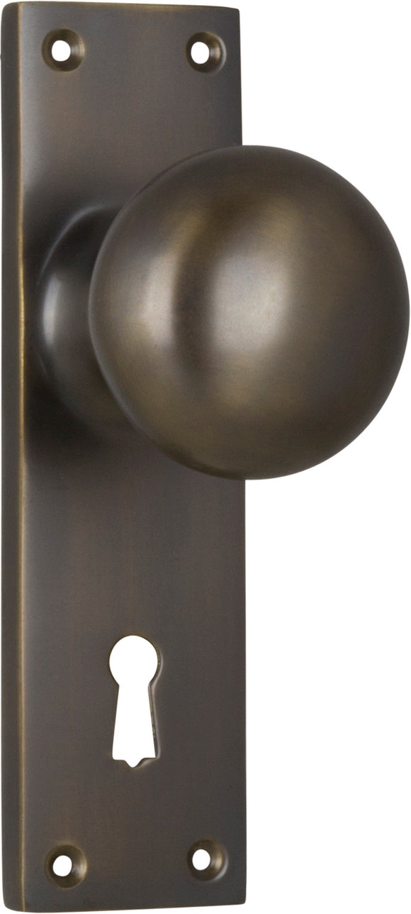 Door Knob Victorian Lock Pair Antique Brass H152xW42xP75mm