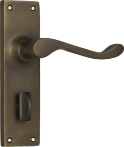 Door Lever Victorian Privacy Pair Antique Brass H152xW42xP59mm