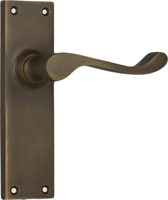 Door Lever Victorian Latch Pair Antique Brass H152xW42xP59mm