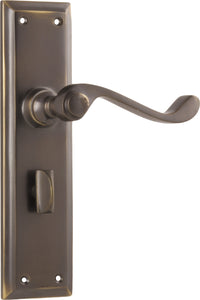 Door Lever Milton Privacy Pair Antique Brass H200xW50xP68mm