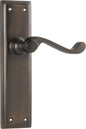 Door Lever Milton Latch Pair Antique Brass H200xW50xP68mm