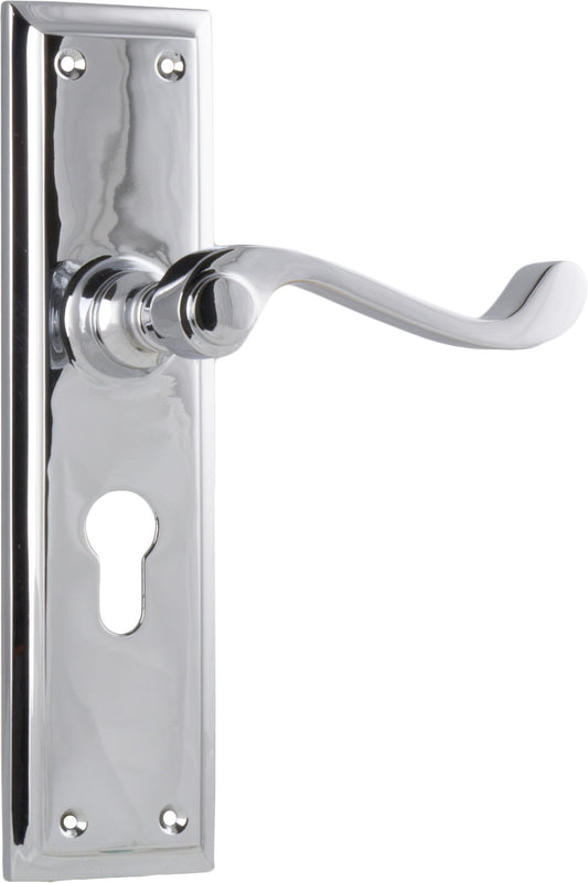 Door Lever Milton Euro Pair Chrome Plated H200xW50xP68mm