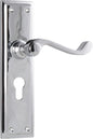 Door Lever Milton Euro Pair Chrome Plated H200xW50xP68mm