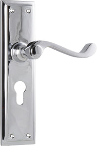 Door Lever Milton Euro Pair Chrome Plated H200xW50xP68mm