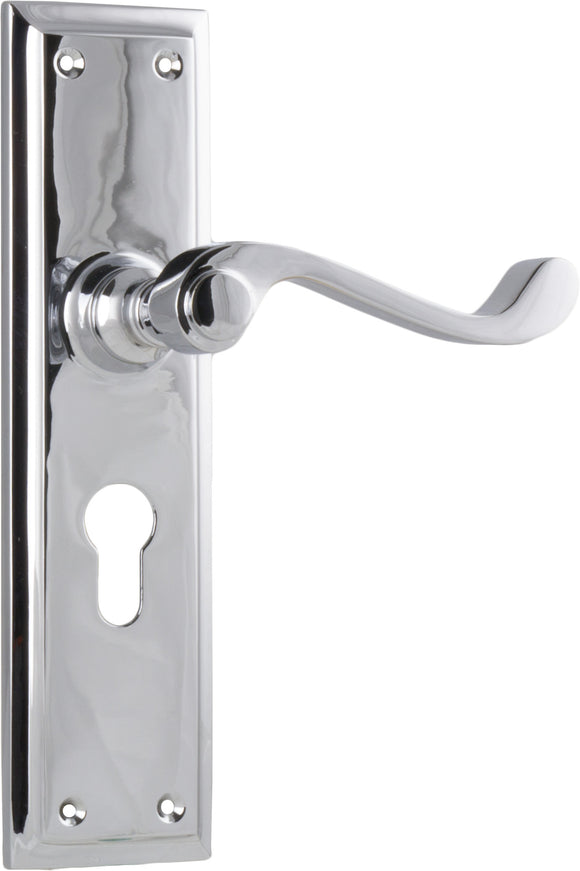 Door Lever Milton Euro Pair Chrome Plated H200xW50xP68mm